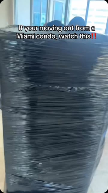 Furniture professionally shrink-wrapped for a Miami condo move